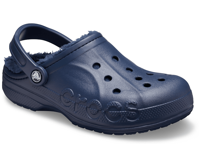 Navy lined crocs