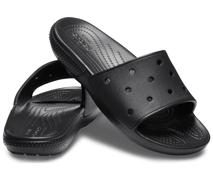black croc slides