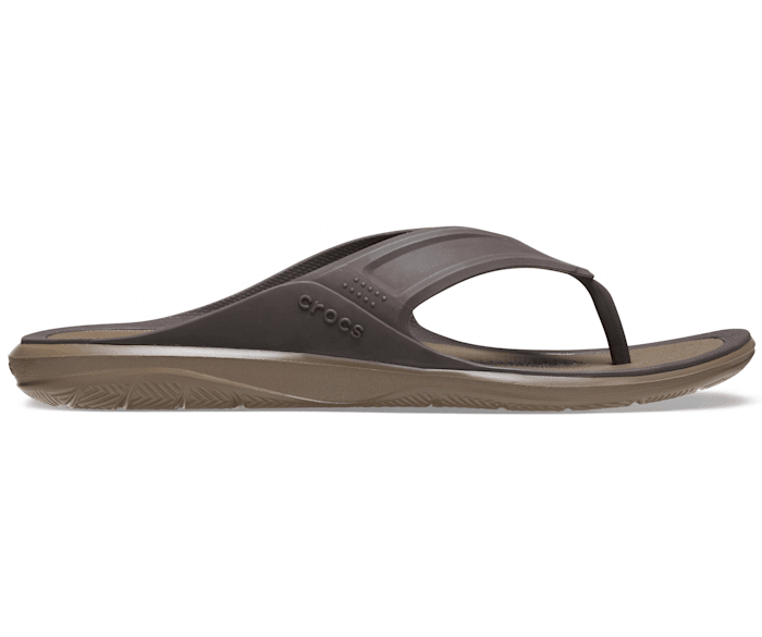 NEW Crocs Men’s Swiftwater Flip Flops Black/Smoke 143O tz 