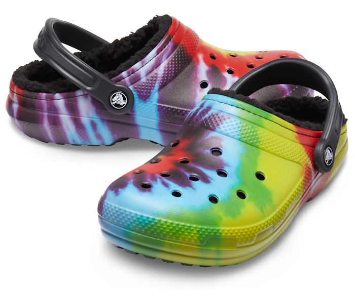 Crocs Unisex-Adult Men's and Women's Classic Tie Dye Lined Clog Fuzzy Slippers Clog