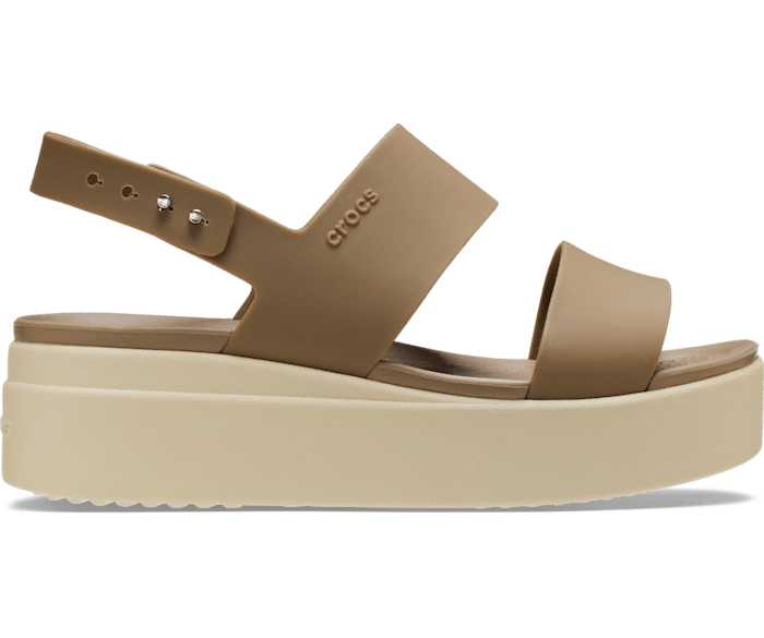 crocs brooklyn low wedge black size 8