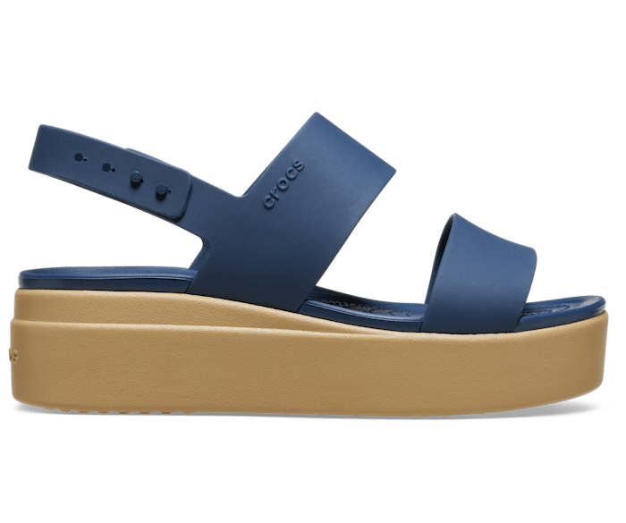 Navy / Tan Brooklyn Low Wedge - Side - Crocs