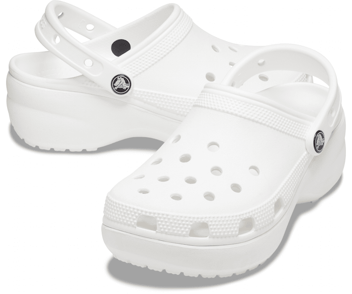platform crocs white