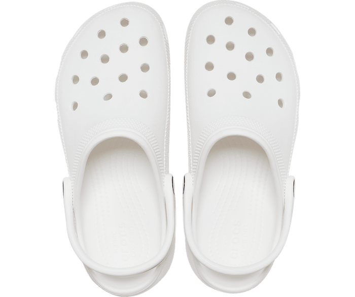 white platform crocs size 6