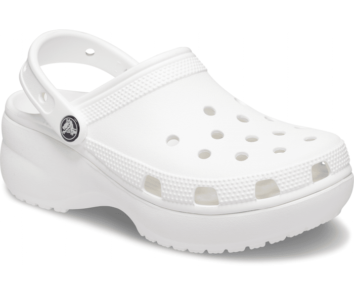 all white platform crocs
