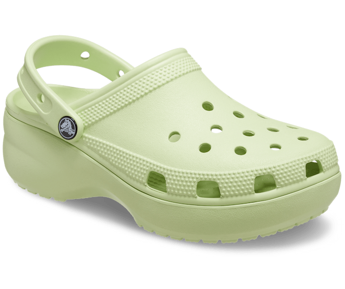 platform crocs green