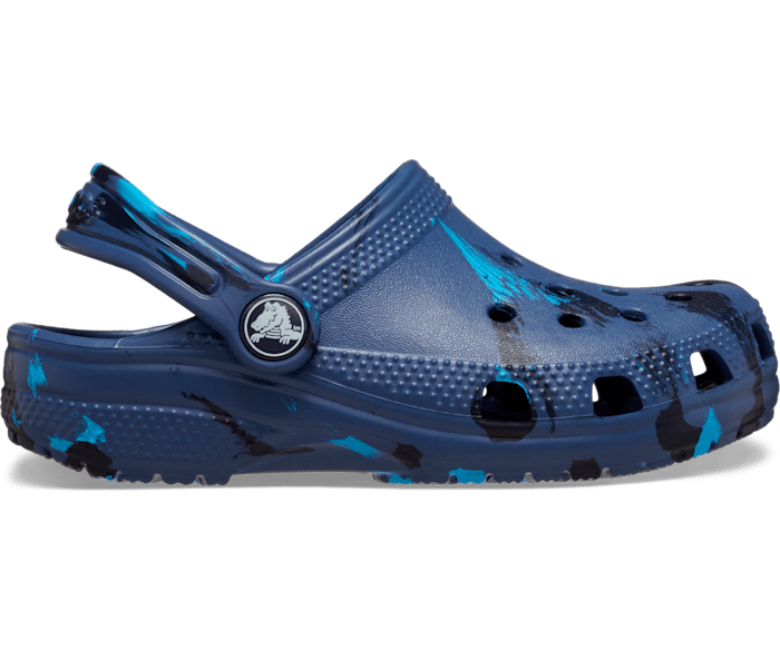 Navy / Multi Toddler Classic Marbled Clog - Side - Crocs