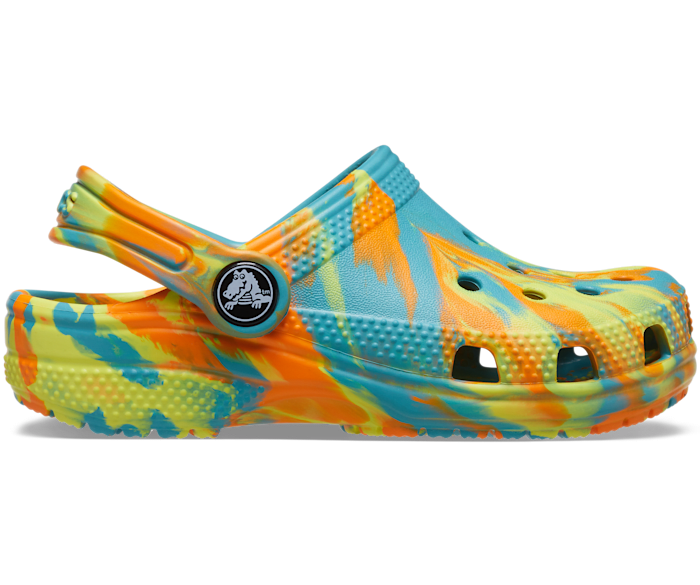 Turq Tonic / Multi Toddler Classic Marbled Clog - Side - Crocs