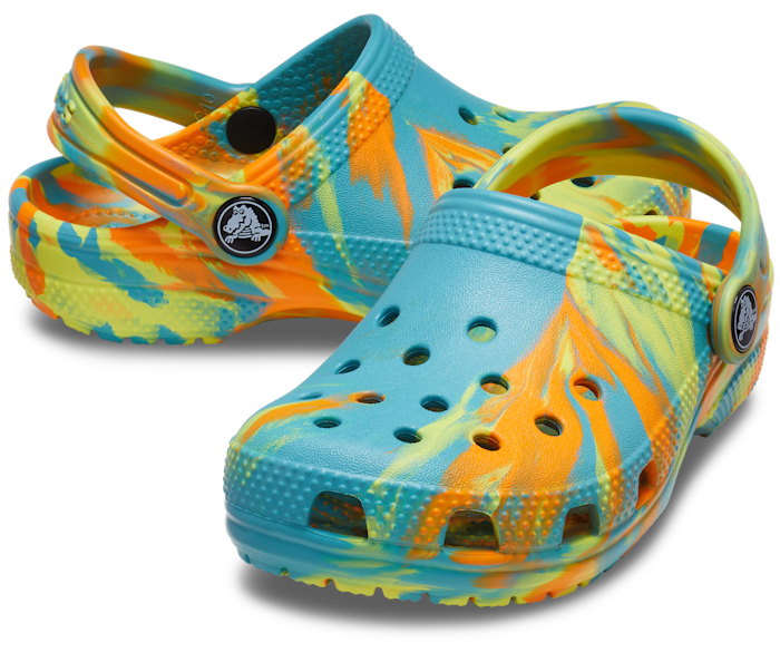 Turq Tonic / Multi Toddler Classic Marbled Clog - Pair - Crocs