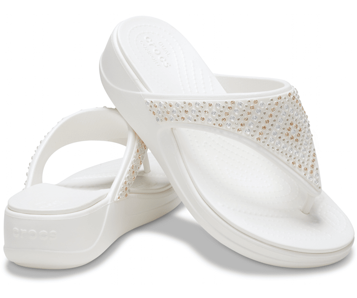 Women's crocs monterey shimmer wedge flip clearance