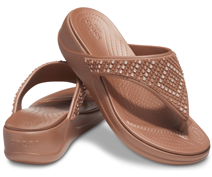 Women's crocs monterey shimmer wedge flip clearance