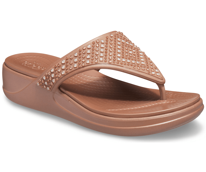 Women's crocs monterey shimmer wedge flip clearance