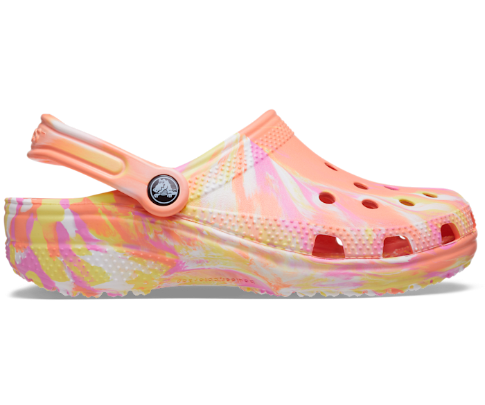 Papaya / Multi Classic Marbled Clog - Side - Crocs