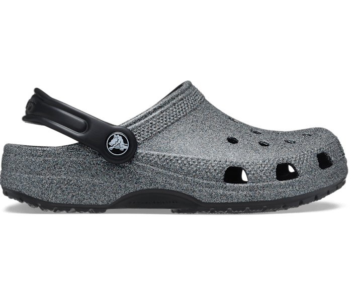 Black glitter crocs kids clearance