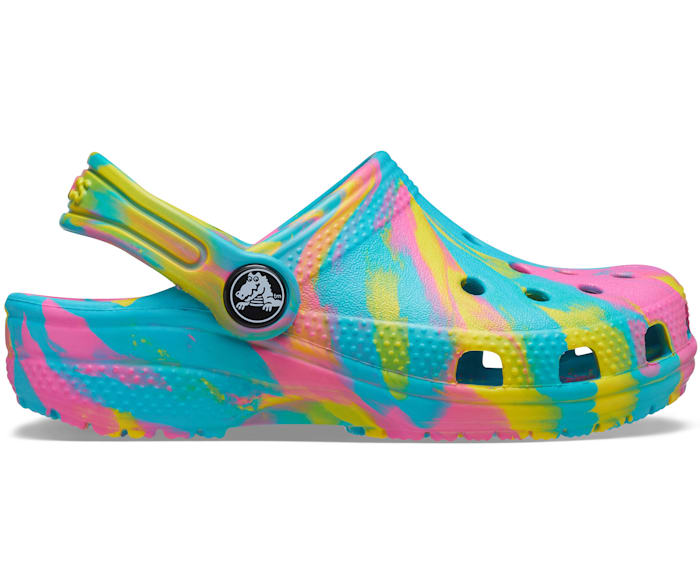 Kids marbled crocs clearance