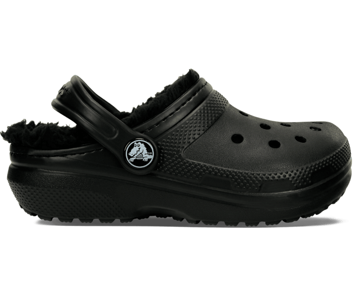 CROCS NEW Classic Lined Clog Kids Black Shoes Children Size c9 