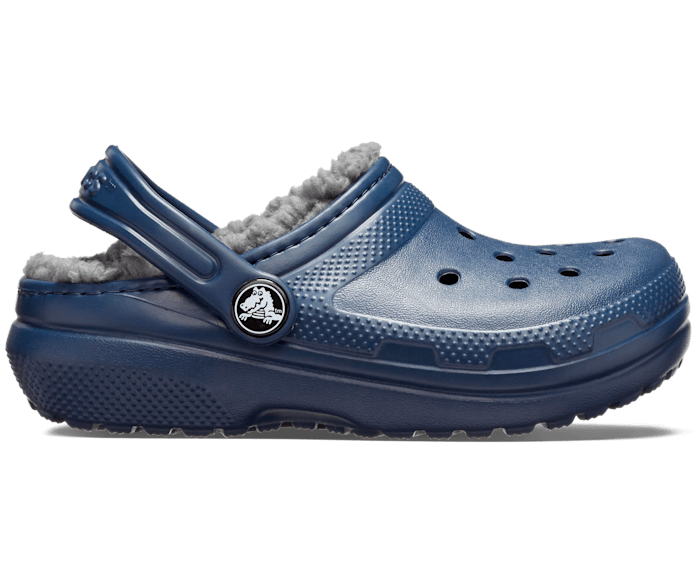 Navy / Charcoal Toddler Classic Lined Clog - Side - Crocs