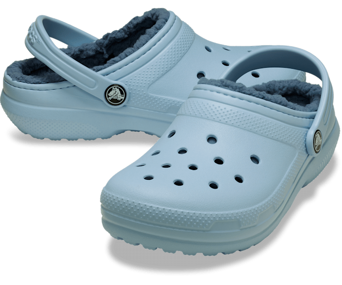 fuzzy blue crocs