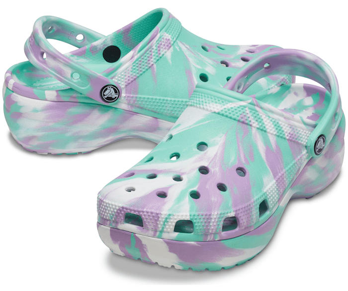 white classic platform crocs