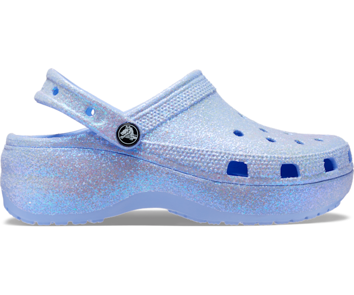 crocs platform glitter