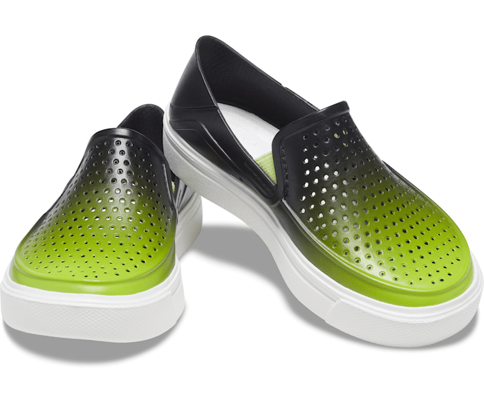 Crocs Kids Citilane Slip On Sneaker Palm Print Green Blue Pink J2 J3 Boys Girls 
