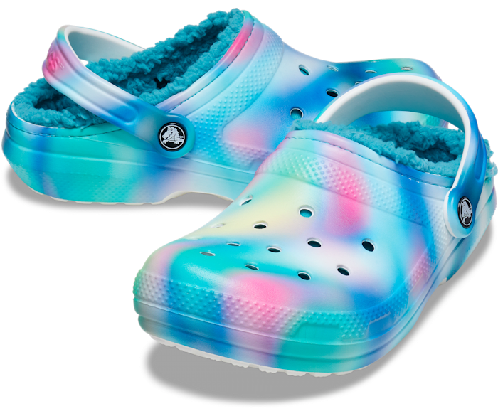 Pastel fuzzy crocs clearance