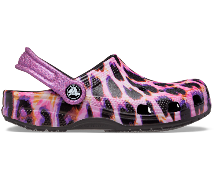 Rainbow cheetah print crocs