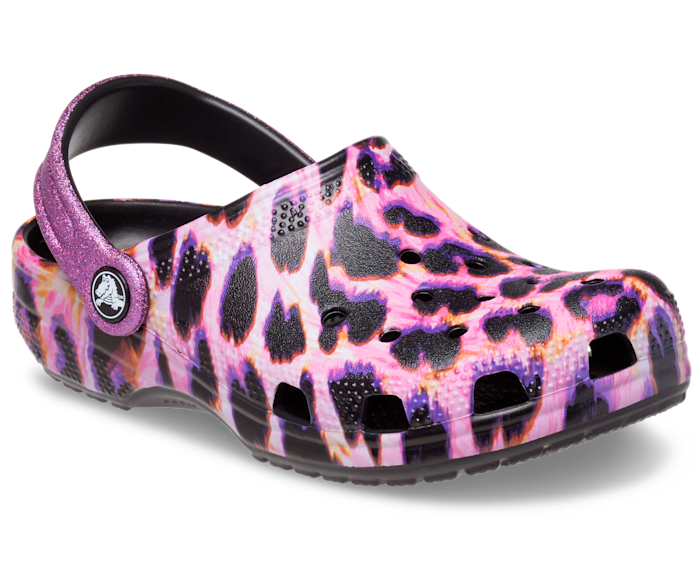 Rainbow cheetah print crocs