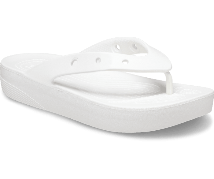 Crocs CLASSIC PLATFORM FLIP - Pool shoes - jade stone/neon green