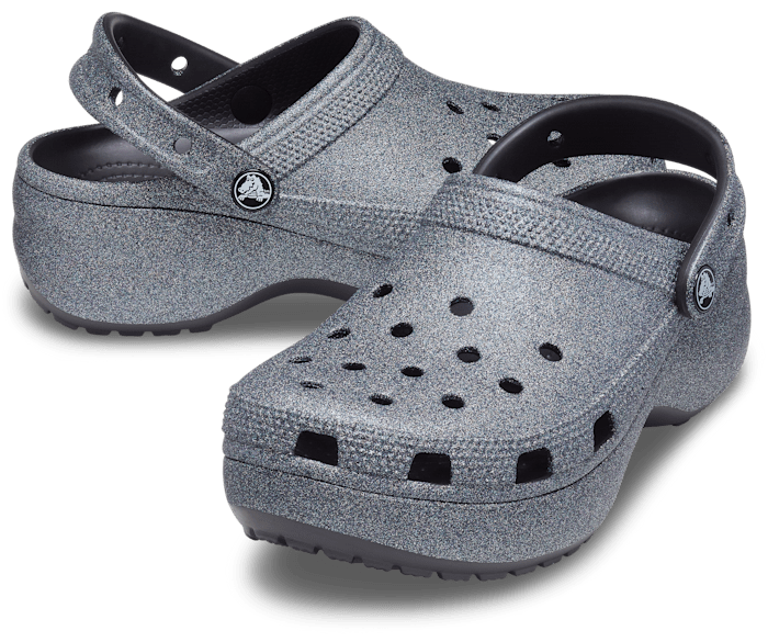 Crocs platform glitter
