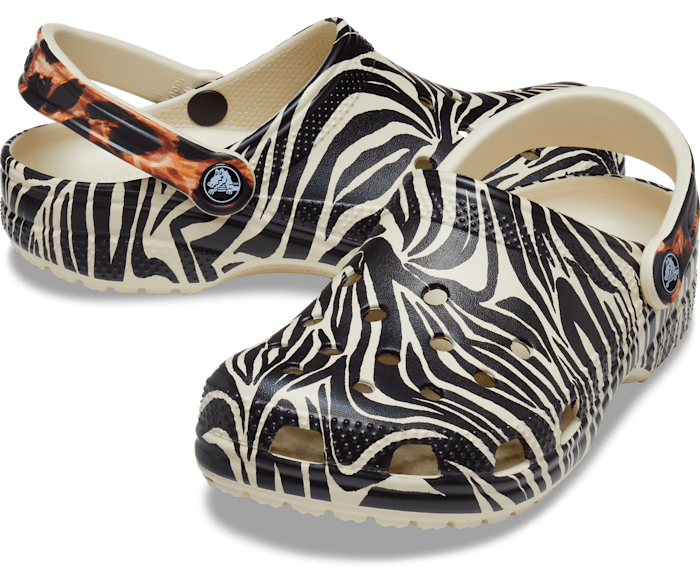 Crocs 207844 CLASSIC ANIMAL REMIX Zuecos para mujer Hueso/Leopardo 