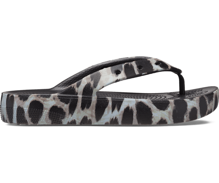 leopard platform crocs
