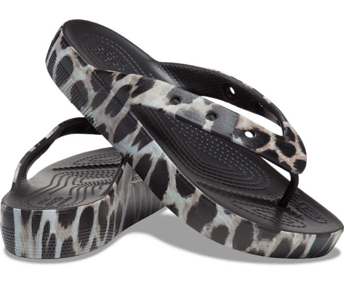 leopard print platform crocs