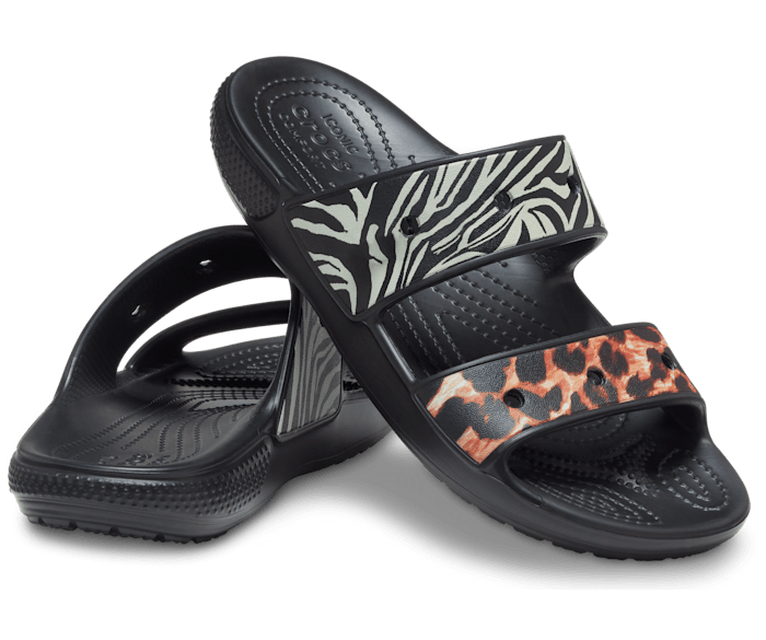 crocs leopard print sandals