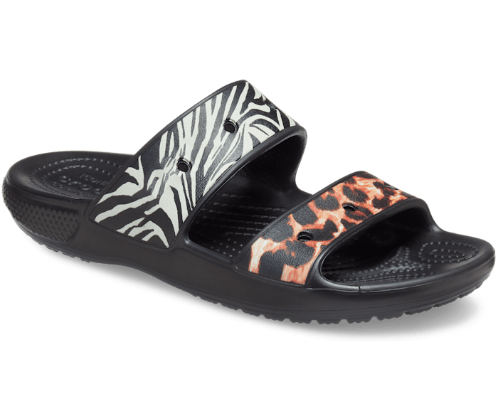 crocs leopard print sandals