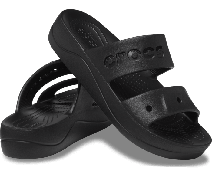 Crocs platform flip flops in black