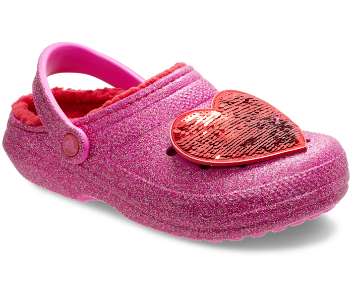 red sparkly crocs