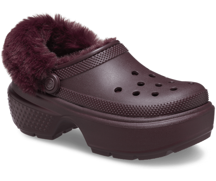 fluffy platform crocs