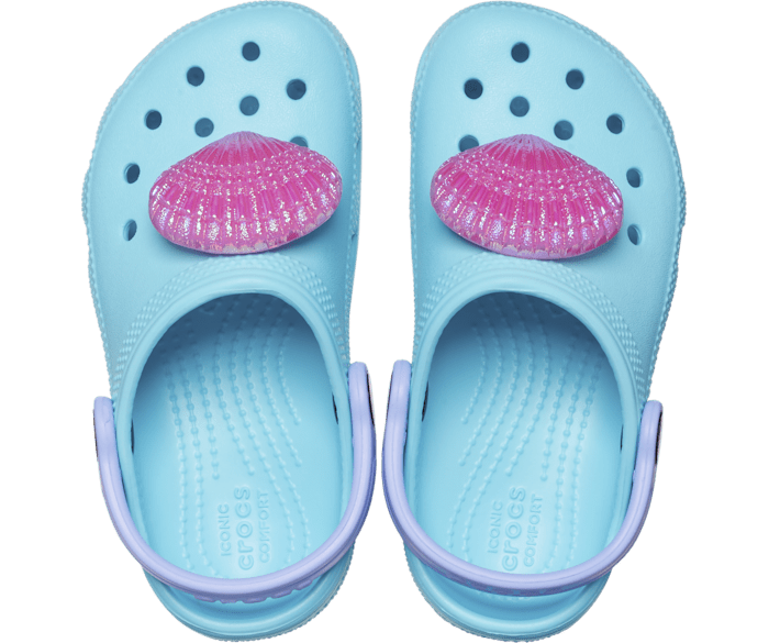 CROCS Blue Size J2 Crocs with “Little Mermaid” Croc Charms
