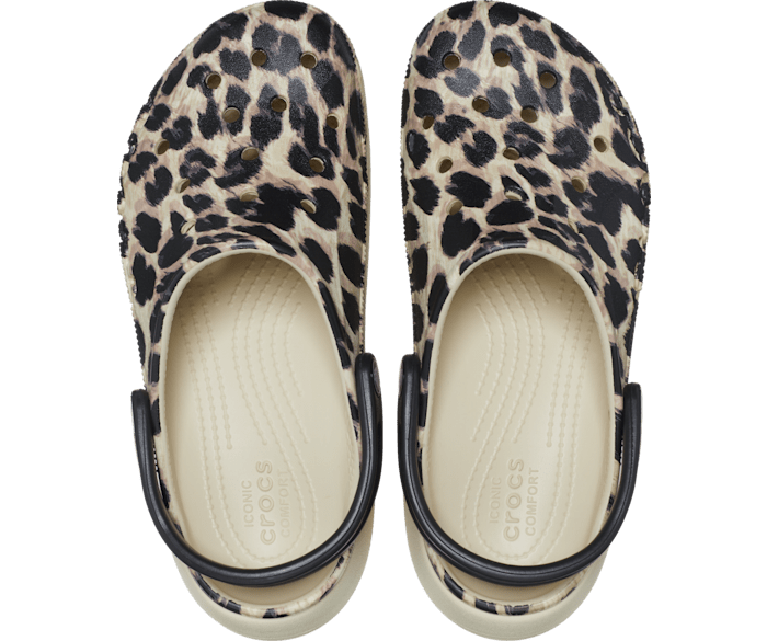crocs leopard clogs