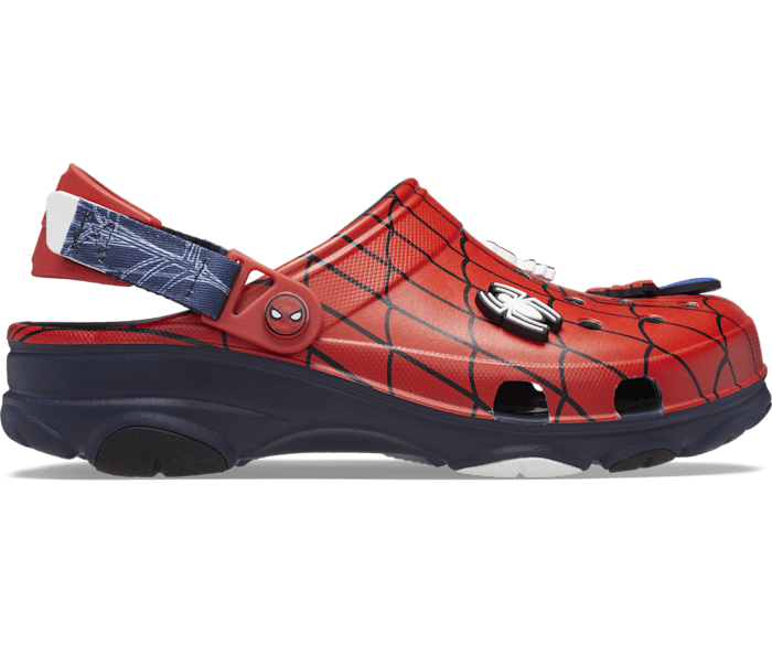 Zueco Crocs Crox Cross Con Banda y Aplique Spiderman Hombre Araña