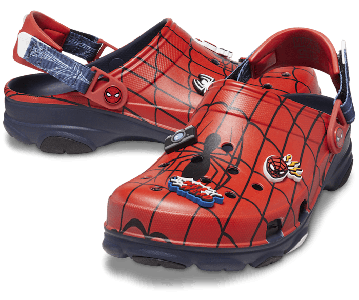 Zueco Crocs Crox Cross Con Banda y Aplique Spiderman Hombre Araña