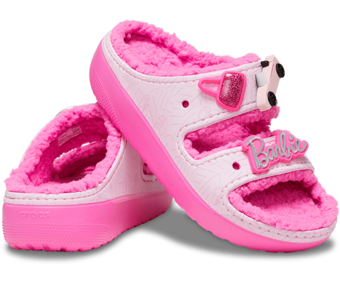 Barbie Slider Damen  Frauen Pink Iconic Doll Logo Sandalen