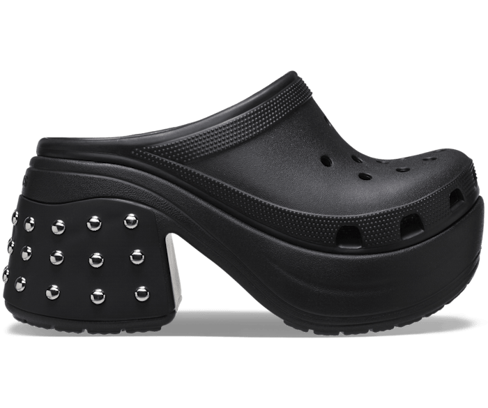 Crocs Womens Platform Slip On Clogs Spikes Punk Rock Heavy Metal Black Size  W 9