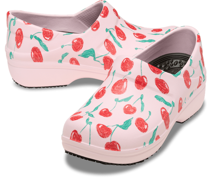Pink Milk Neria Pro II LiteRide Graphic Work Clog - Pair - Crocs PFD