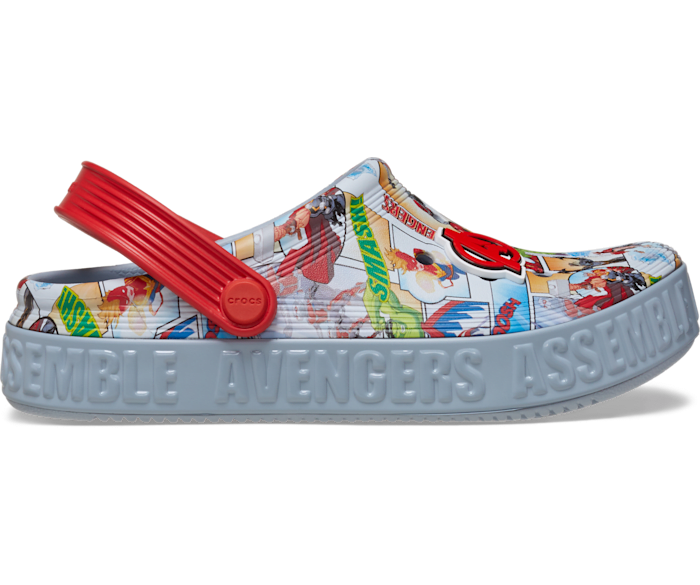 Blue Grey Kids' Avengers Off Court Clog - Side - Crocs