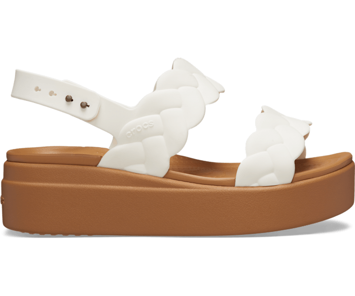 Chalk Brooklyn Woven Low Wedge - Side - Crocs