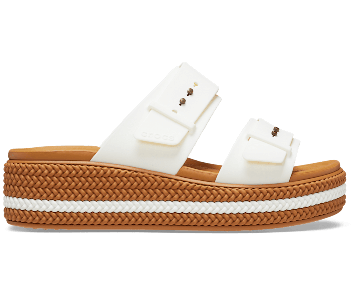 Chalk Brooklyn Woven Buckle - Side - Crocs