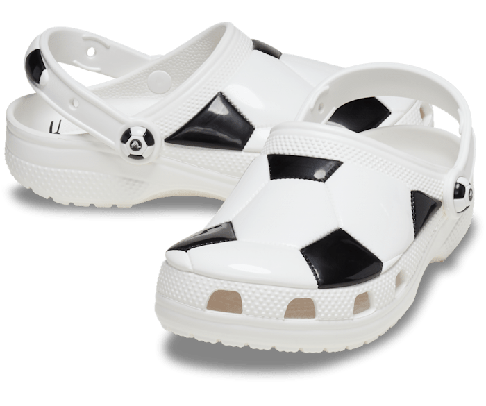 White / Black Toddler Classic Soccer Clog - Pair - Crocs