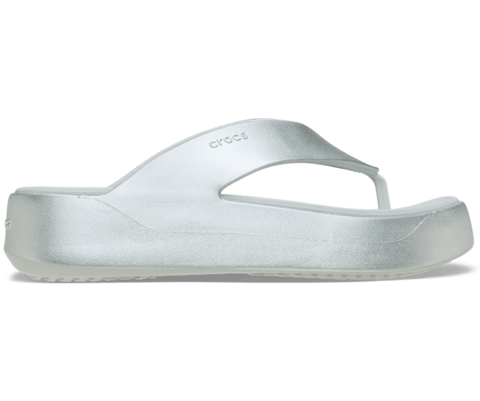 Silver Getaway Platform Metallic Flip - Side - Crocs